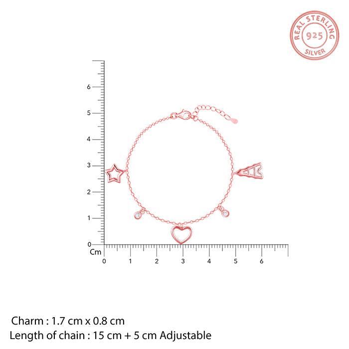 Rose Gold Valentine'S Charm Bracelet : BR0321