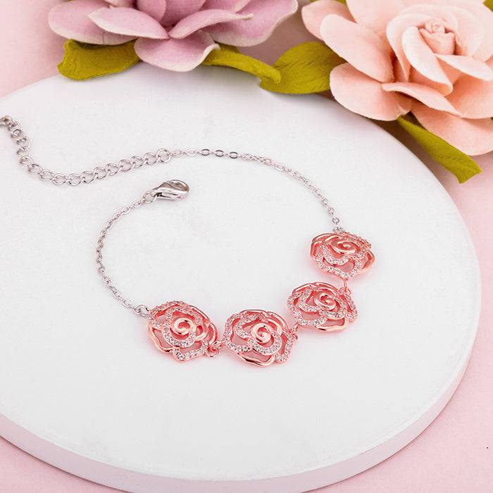 Rose Gold Floral Ecstacy Bracelet : BR0327