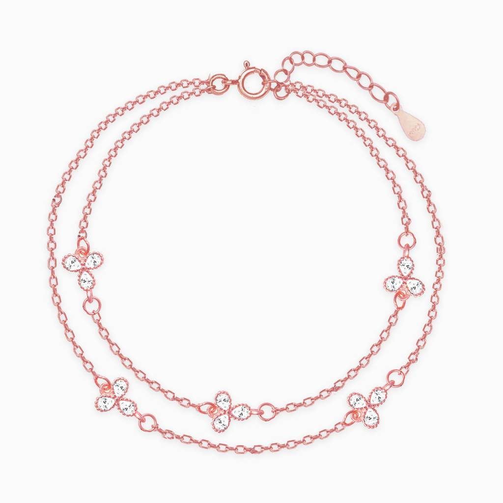 Rose Gold Floral Blush Bracelet : BR0329