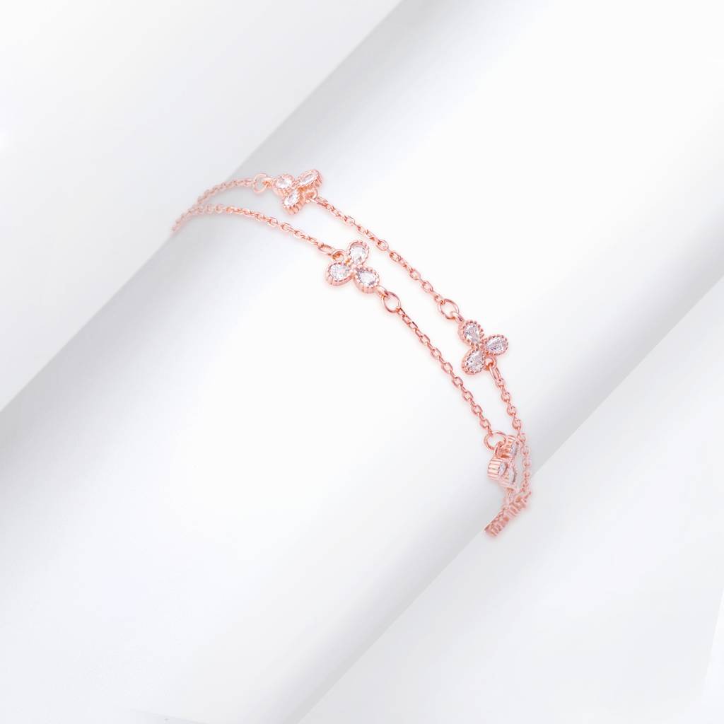 Rose Gold Floral Blush Bracelet : BR0329