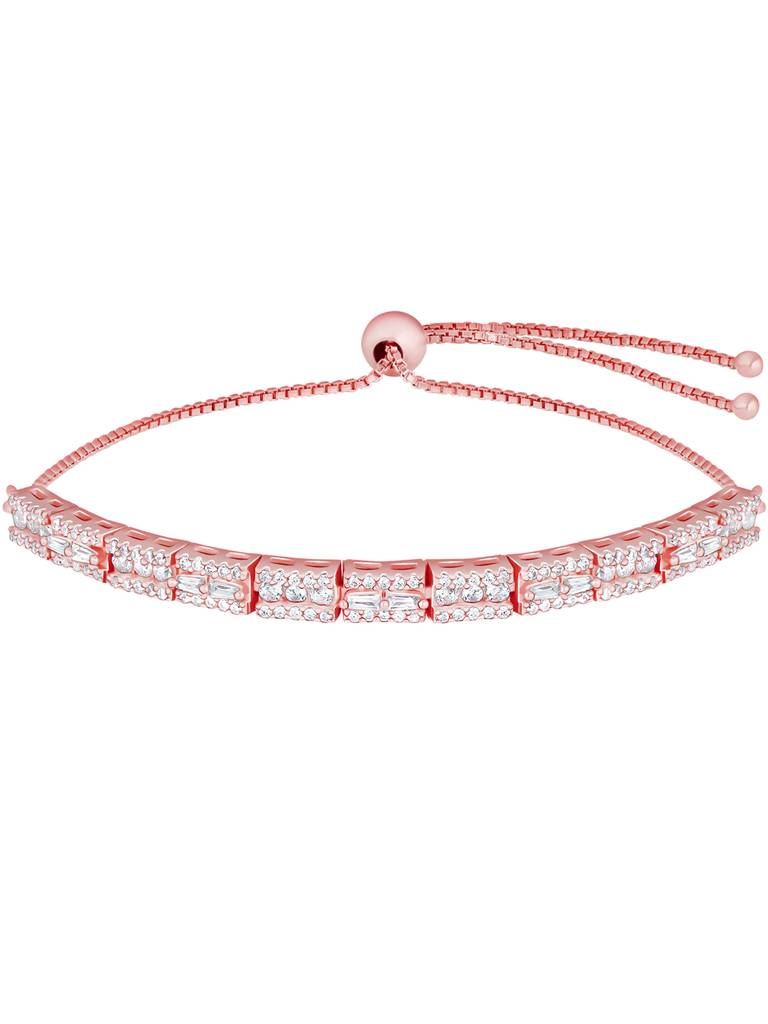 GIVA 925 Sterling Silver Rose Gold Zircon Studded Bracelet