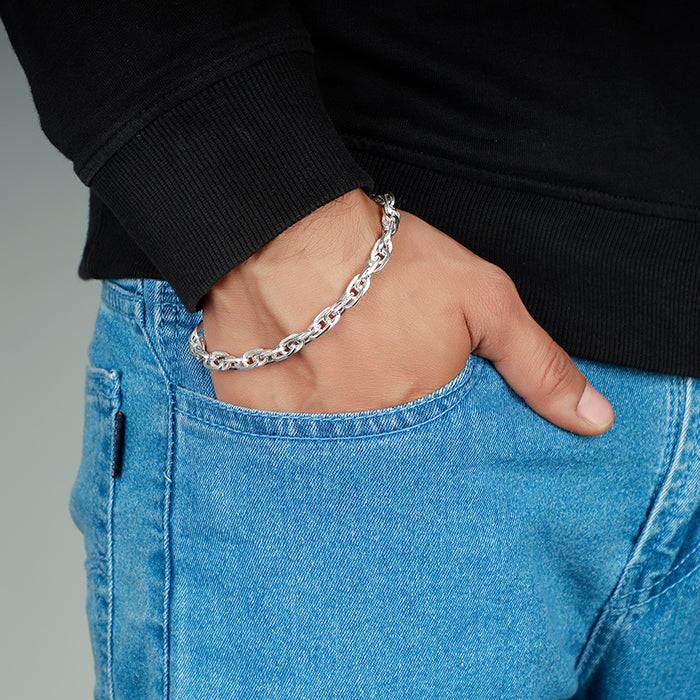 Silver Urban Mode Link Bracelet For Him : BR0357