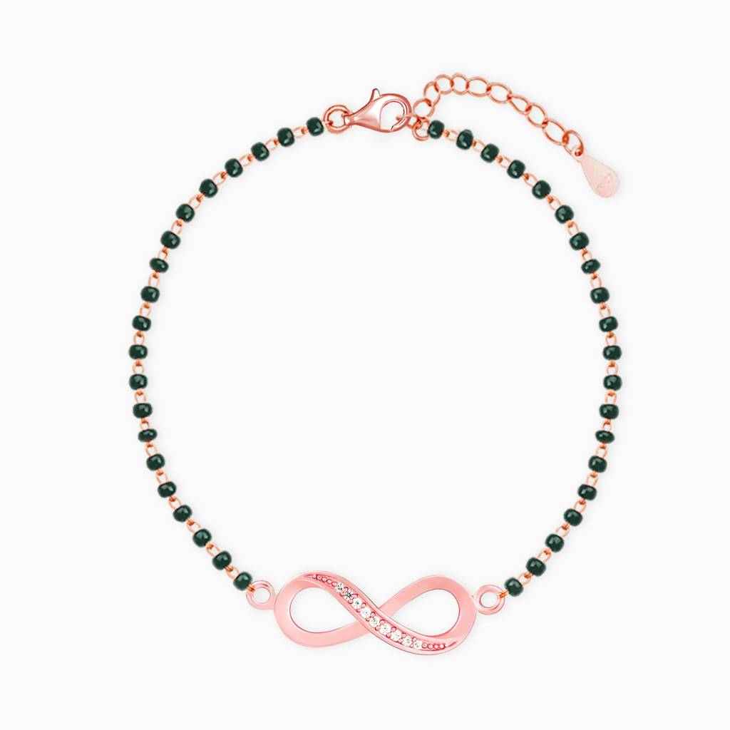 Rose Gold Eternity Mangalsutra Bracelet : BR0411