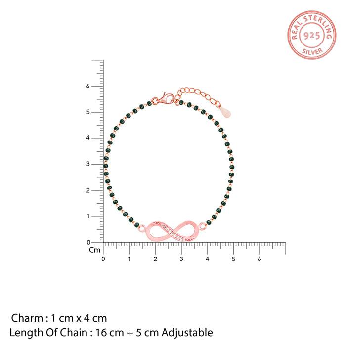 Rose Gold Eternity Mangalsutra Bracelet : BR0411