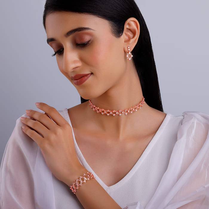 Giva 925 Silver Rose Gold Supple Set Of Three| Gifts For Women And Girls | With Certificat : BR044PD02290ER02538