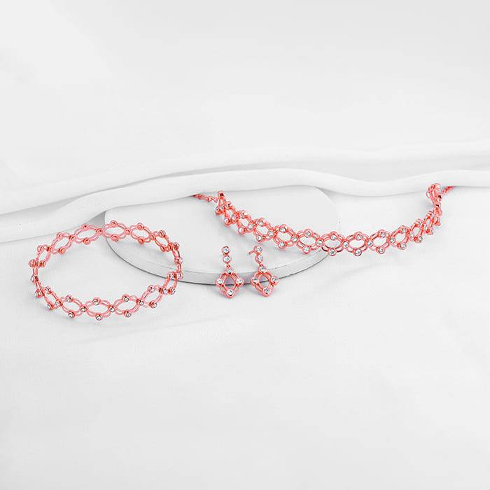 Giva 925 Silver Rose Gold Supple Set Of Three| Gifts For Women And Girls | With Certificat : BR044PD02290ER02538