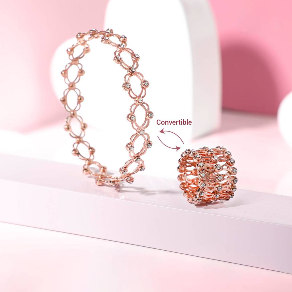 925 Silver Anushka Sharma Rose Gold Supple Bracelet : BR044