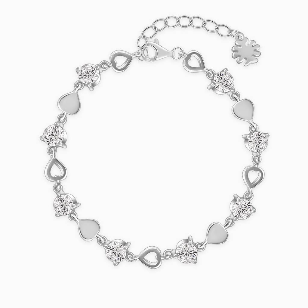 925 Silver Anushka Sharma Silver Heartlock Bracelet : BR046