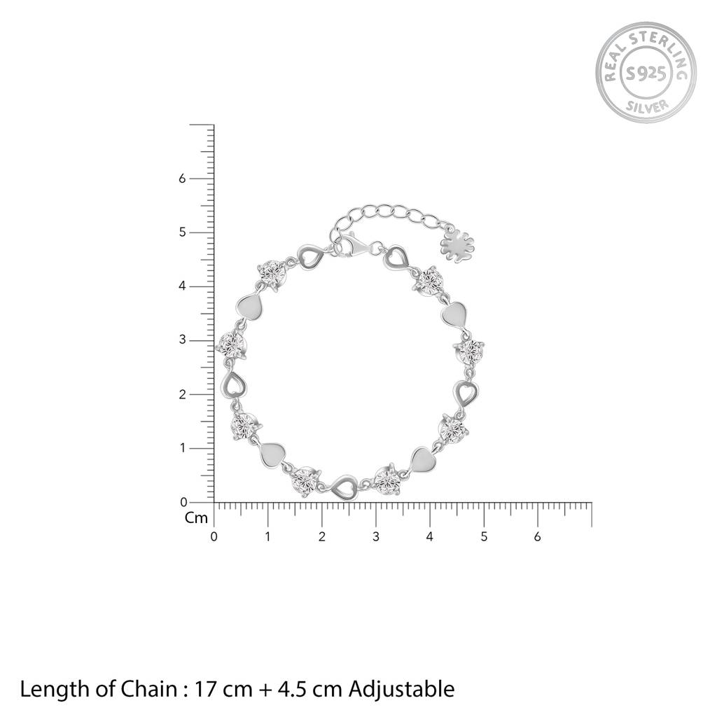 925 Silver Anushka Sharma Silver Heartlock Bracelet : BR046