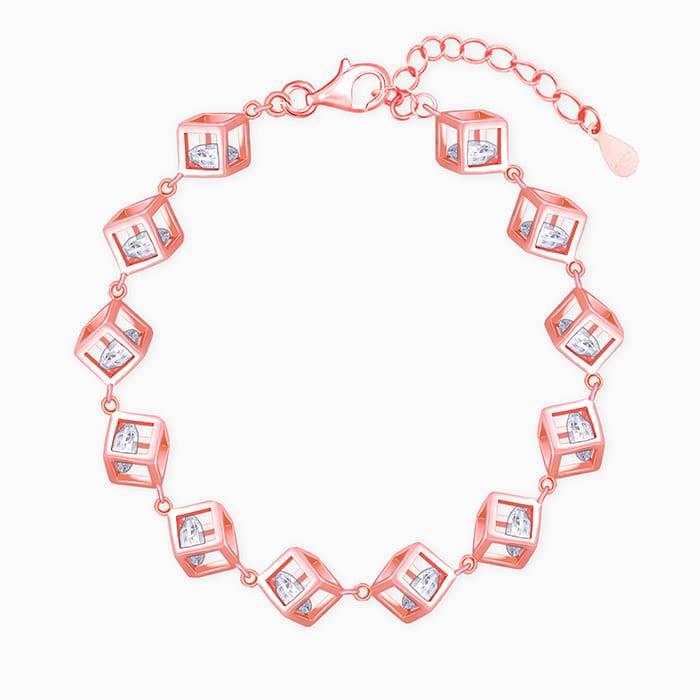 Rose Gold Cubic Crystal Bracelet : BR047