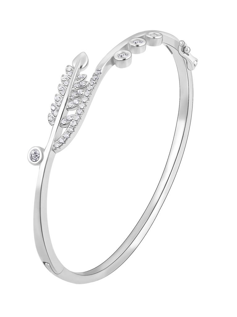 GIVA 925 Sterling Silver Shiny Leaf Bracelet