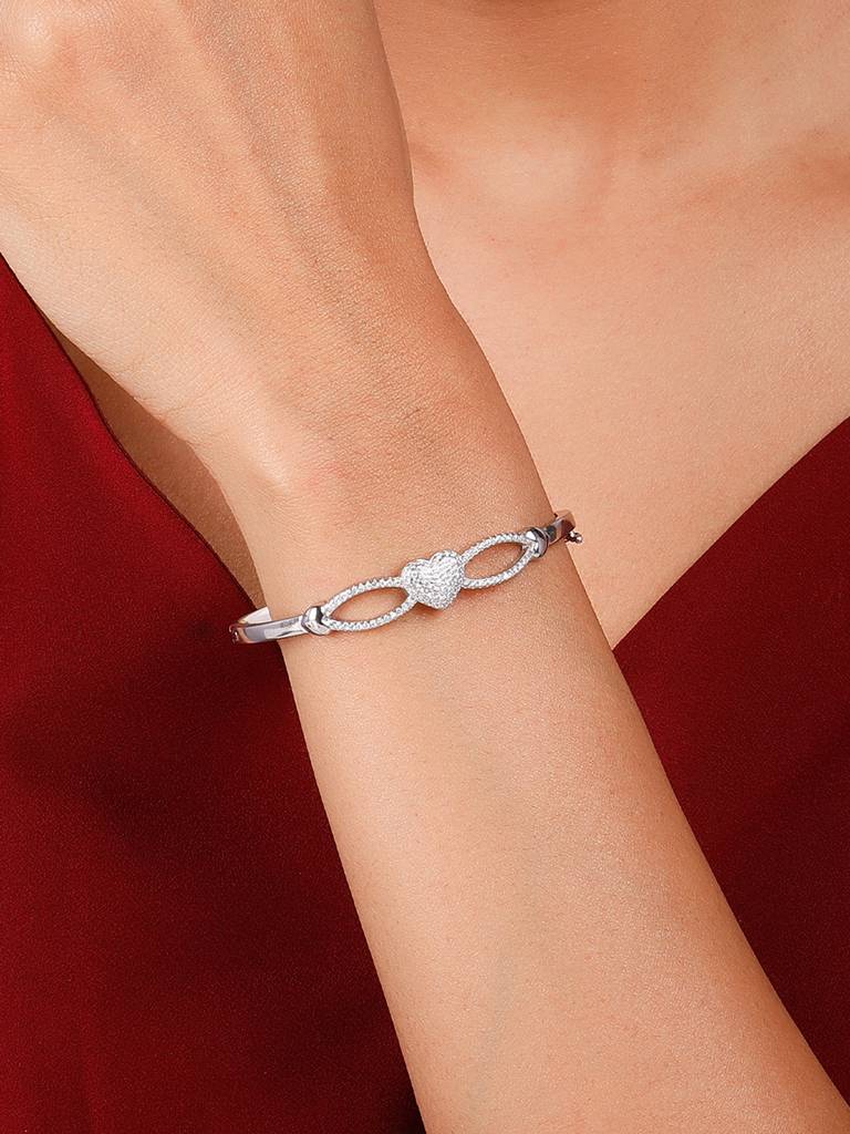 GIVA 925 Sterling Silver Sparkling Love Bracelet