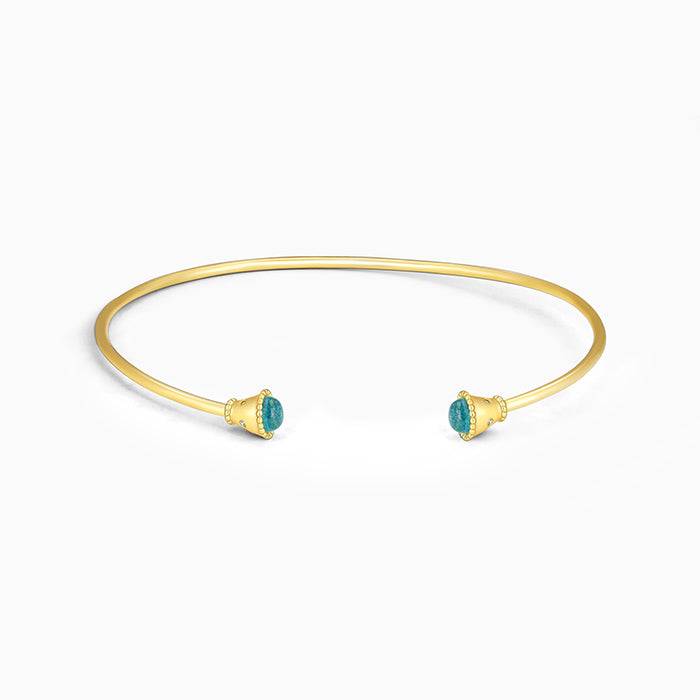 Golden Aqua Cuff Bracelet : BR0491
