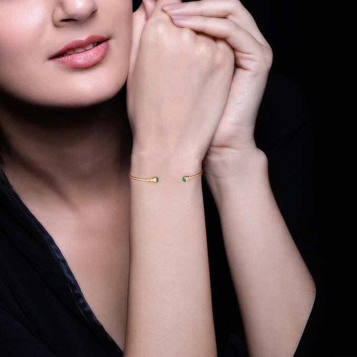 Golden Aqua Cuff Bracelet : BR0491