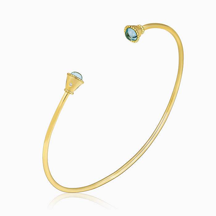 Golden Aqua Cuff Bracelet : BR0491