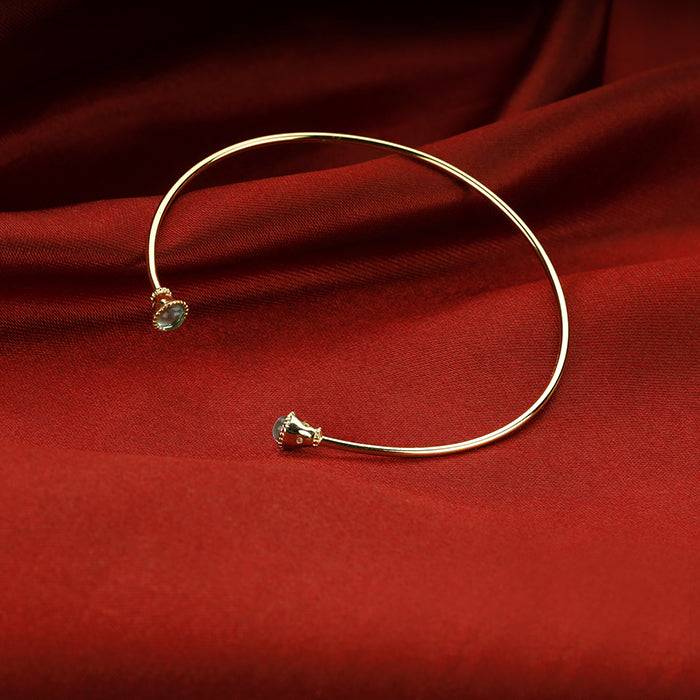 Golden Aqua Cuff Bracelet : BR0491