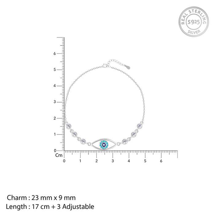 Silver Chary Eyes Bracelet : BR0497
