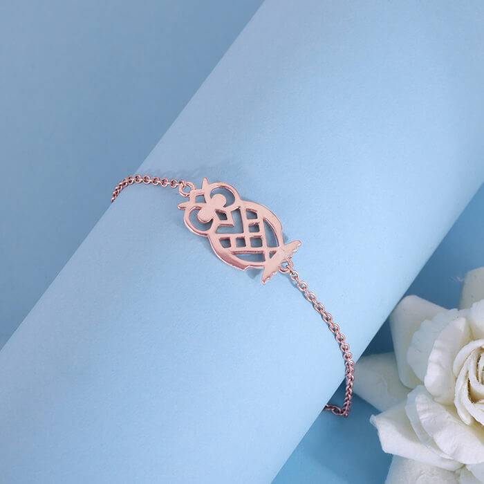 Rose Gold Wisdom Of Owl Bracelet : BR0519
