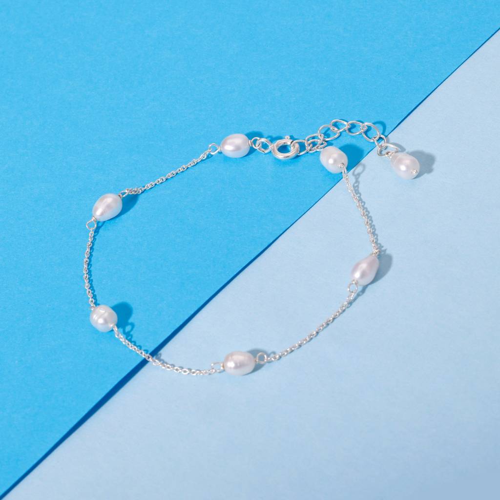Silver Iridescent Pearl Bracelet : BR0530