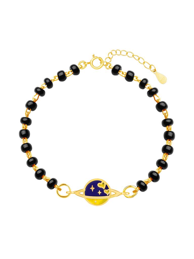 GIVA 925 Sterling Silver Golden Planet of Love Infant Bracelet