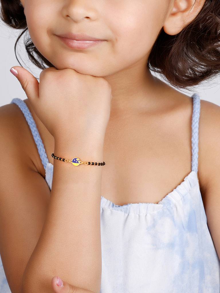 GIVA 925 Sterling Silver Golden Planet of Love Infant Bracelet