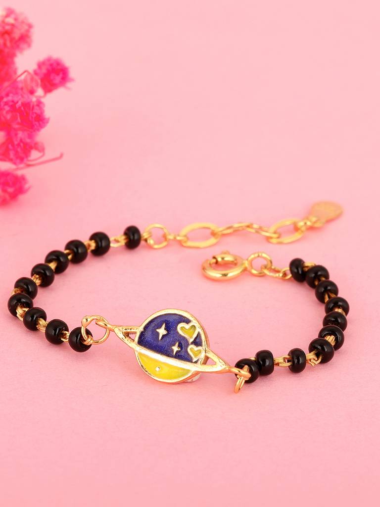 GIVA 925 Sterling Silver Golden Planet of Love Infant Bracelet