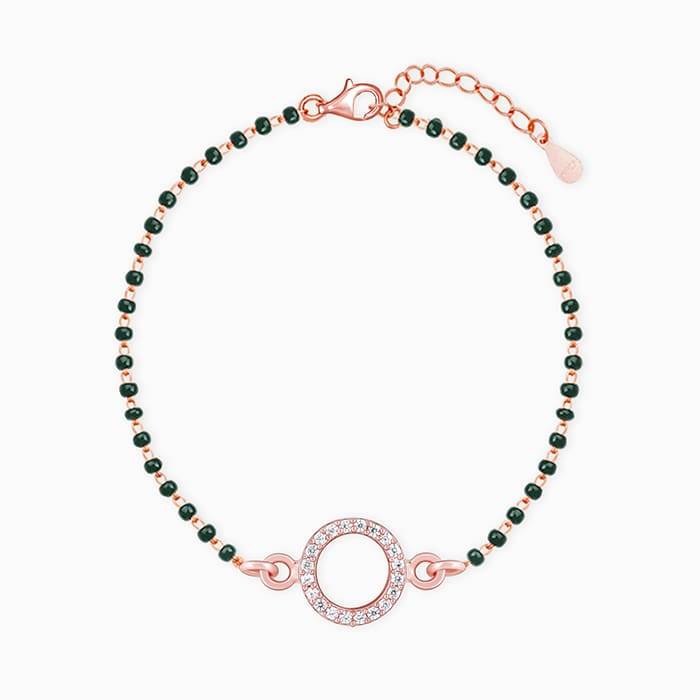 Rose Gold Circle Of Life Mangalsutra Bracelet : BR0549