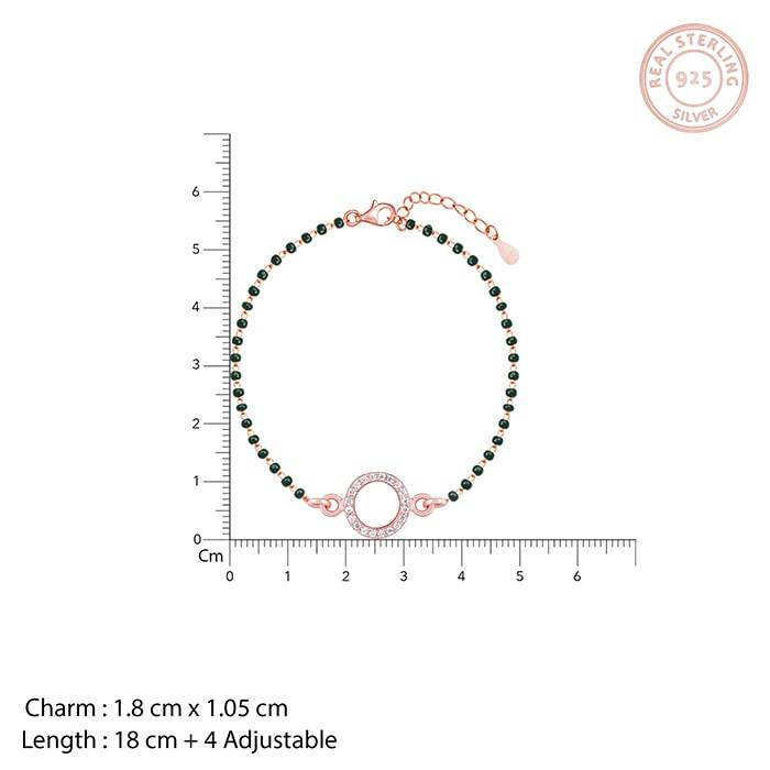 Rose Gold Circle Of Life Mangalsutra Bracelet : BR0549