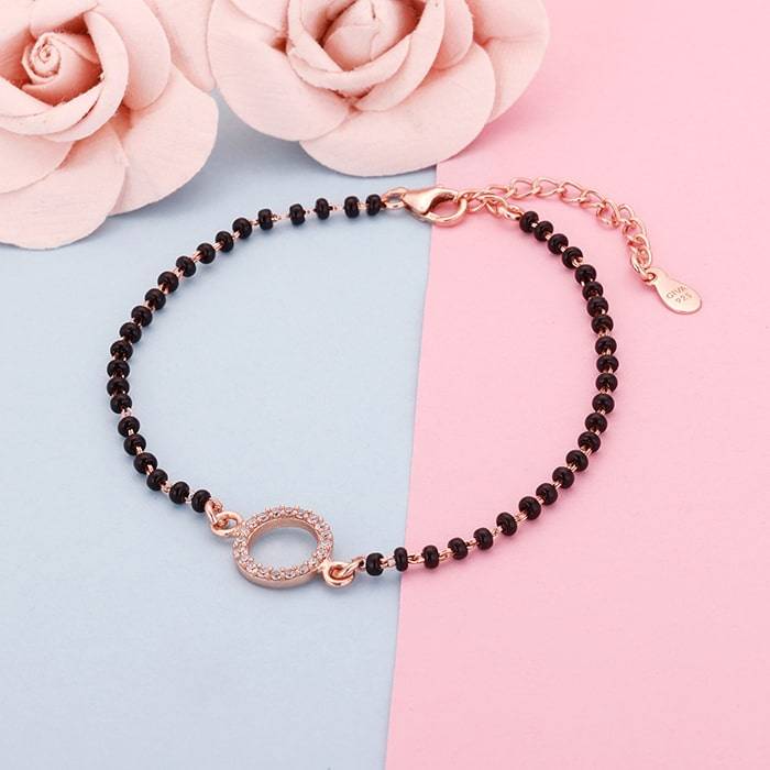 Rose Gold Circle Of Life Mangalsutra Bracelet : BR0549