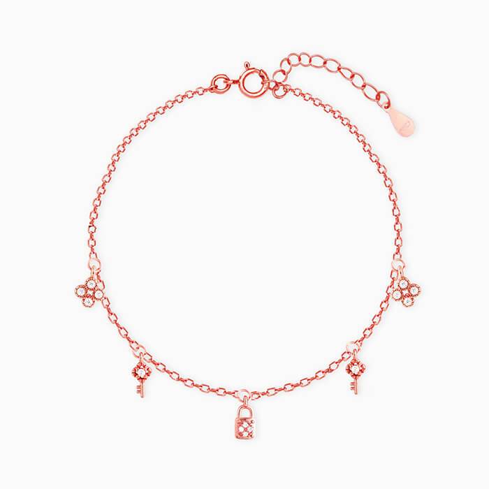 Rose Gold Secure Love Bracelet : BR0575