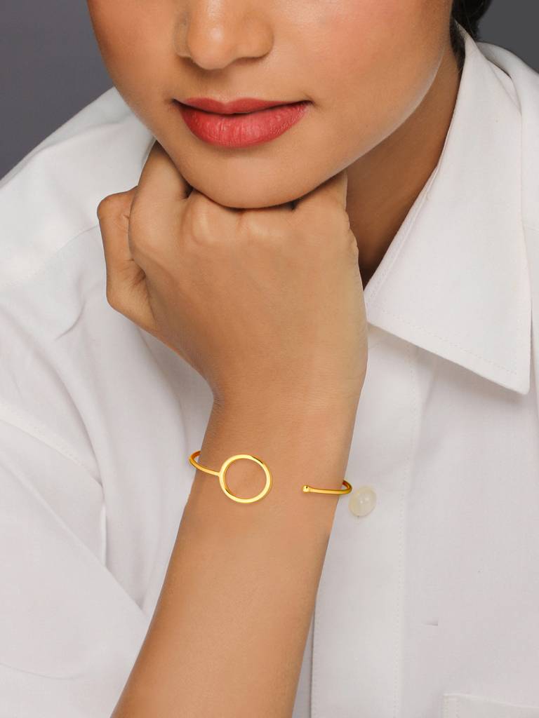 GIVA 925 Sterling Silver Golden Hula Hoop Bracelet
