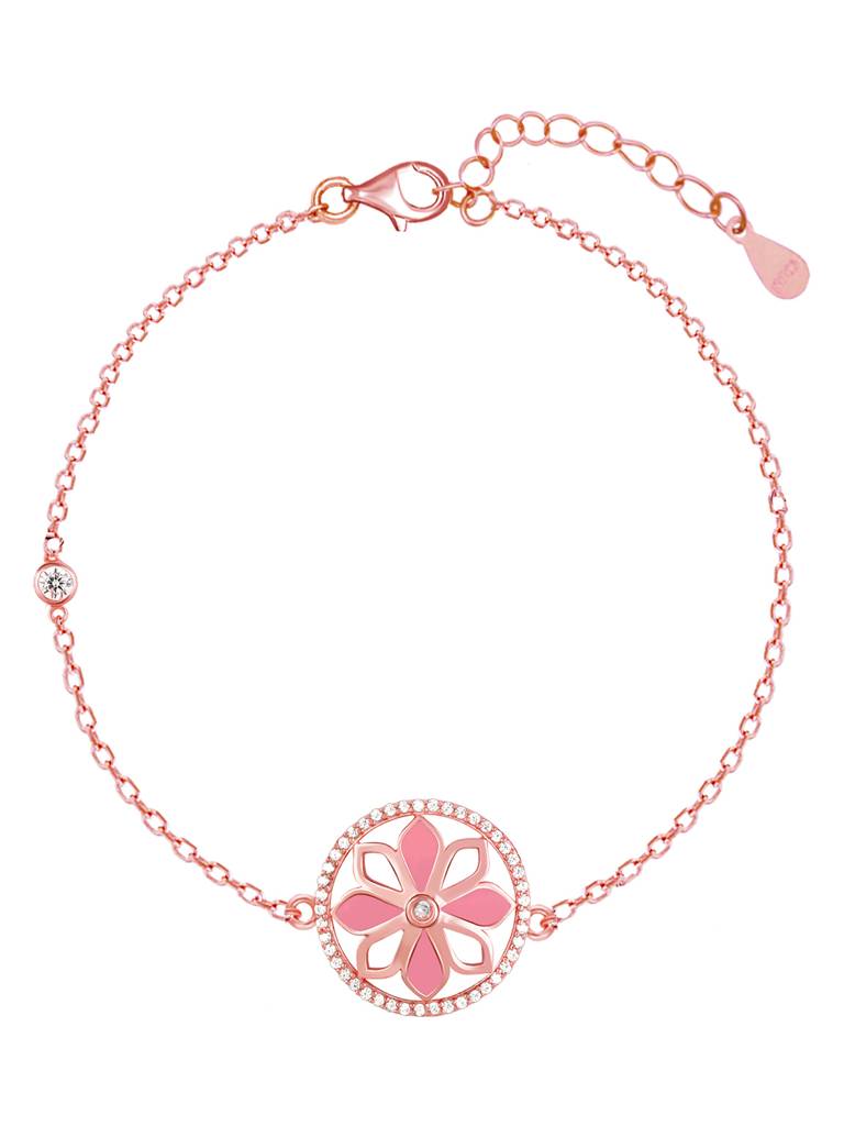 GIVA 925 Sterling Silver Rose Gold Vinca Bracelet