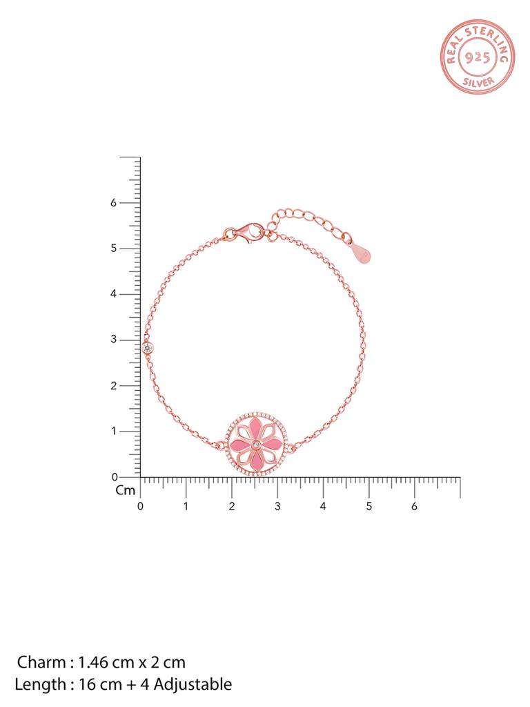 GIVA 925 Sterling Silver Rose Gold Vinca Bracelet