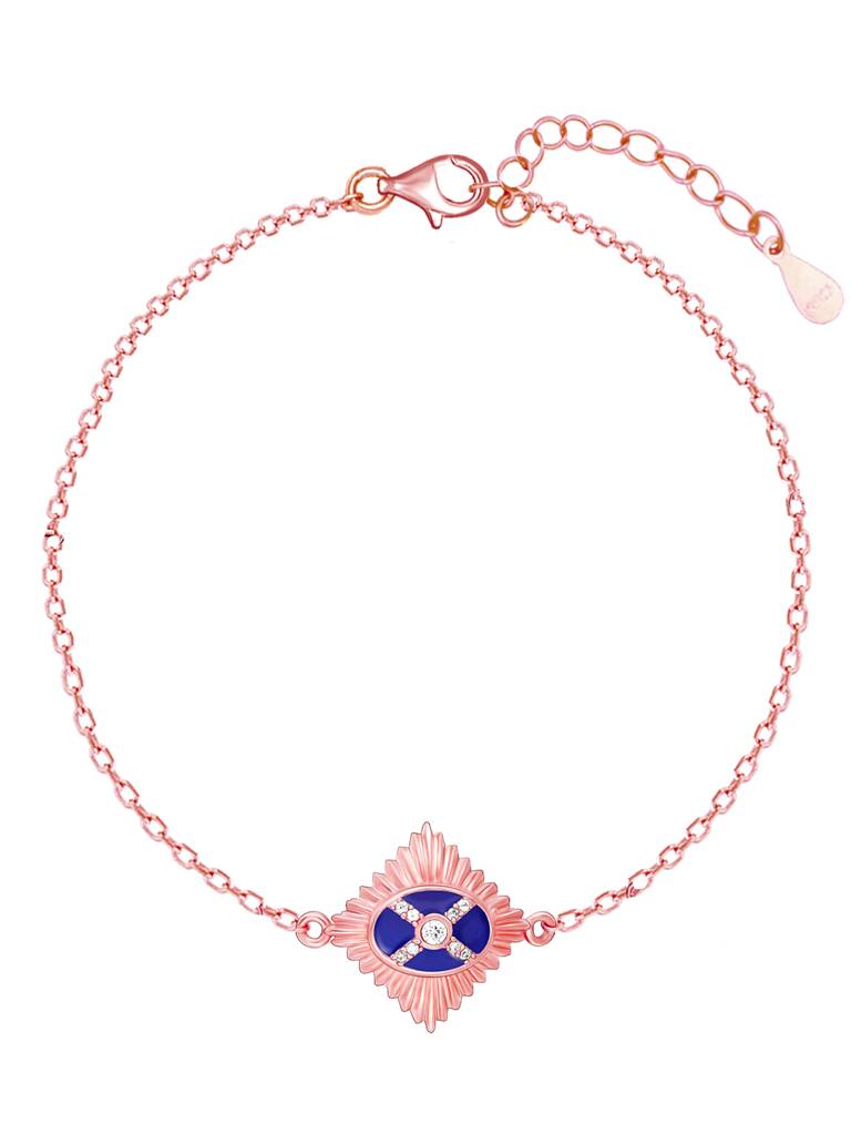 GIVA 925 Sterling Silver Rose Gold Royal Badge Bracelet