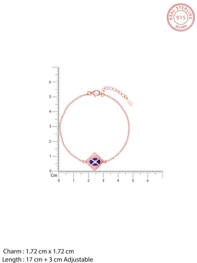 GIVA 925 Sterling Silver Rose Gold Royal Badge Bracelet