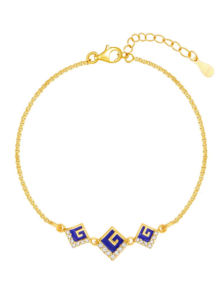 GIVA 925 Sterling Silver Golden Royal Decor Bracelet