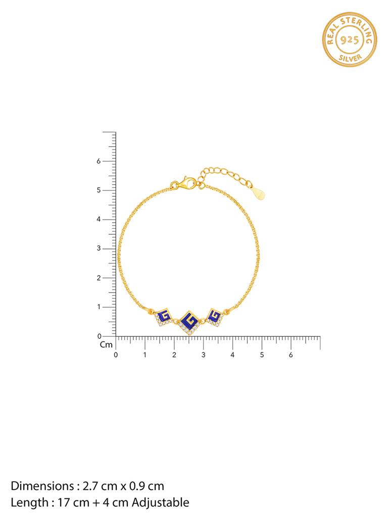 GIVA 925 Sterling Silver Golden Royal Decor Bracelet
