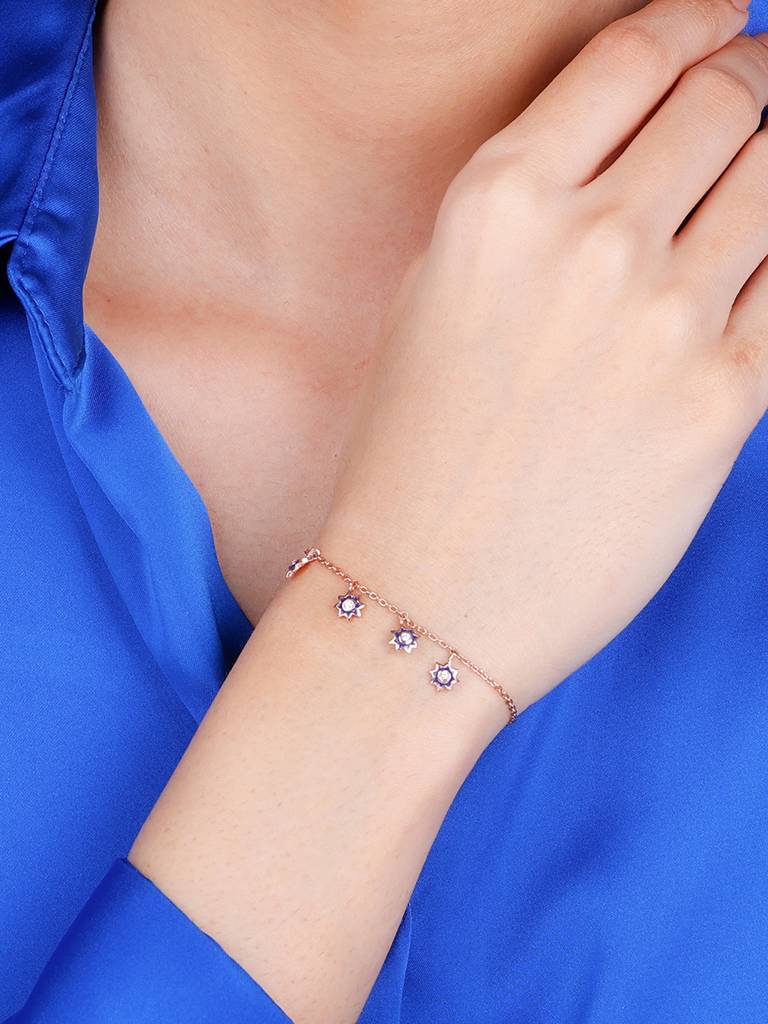 GIVA 925 Sterling Silver Rose Gold Mughal Architecture Bracelet