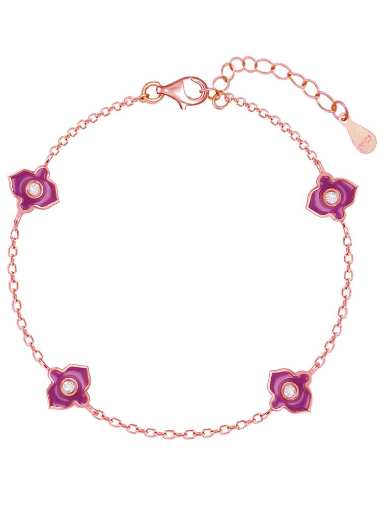 GIVA 925 Sterling Silver Rose Gold Hawa Mahal Bracelet
