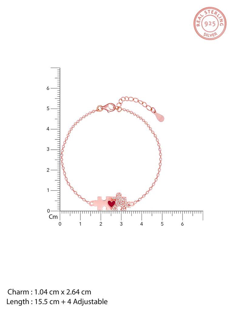 GIVA 925 Sterling Silver Rose Gold You Complete Me Bracelet