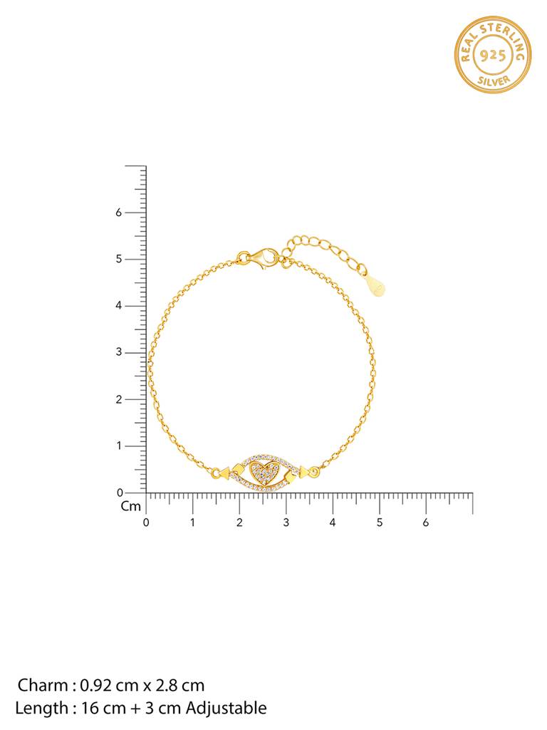 GIVA 925 Sterling Silver Golden Loves Embrace Bracelet