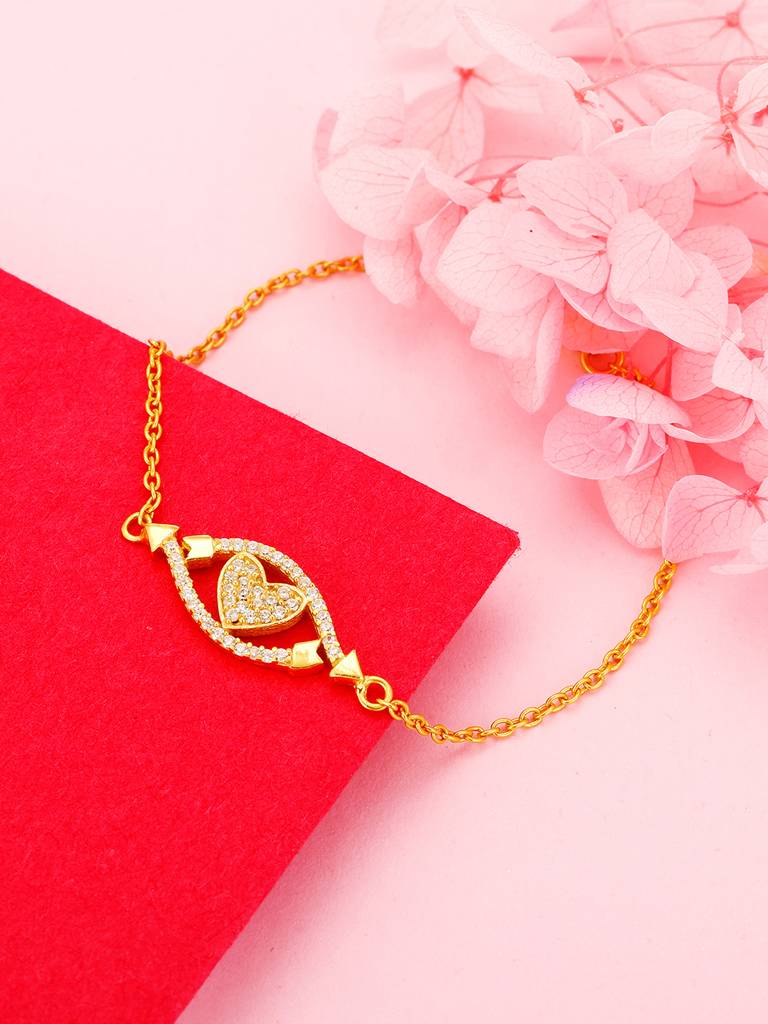 GIVA 925 Sterling Silver Golden Loves Embrace Bracelet
