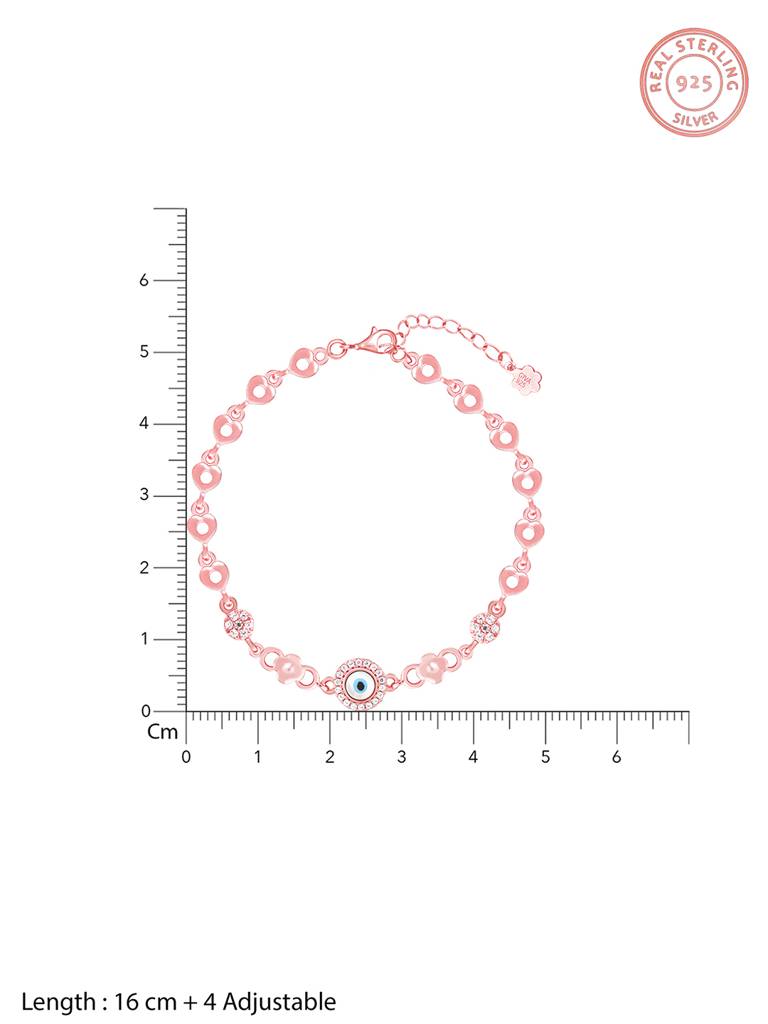 GIVA 925 Sterling Silver Rose Gold Zircon Evil Eye Bling Bracelet