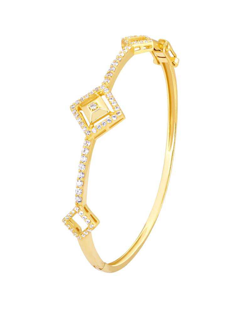 Giva 925 Sterling Silver Golden Square Prism Signature Bracelet