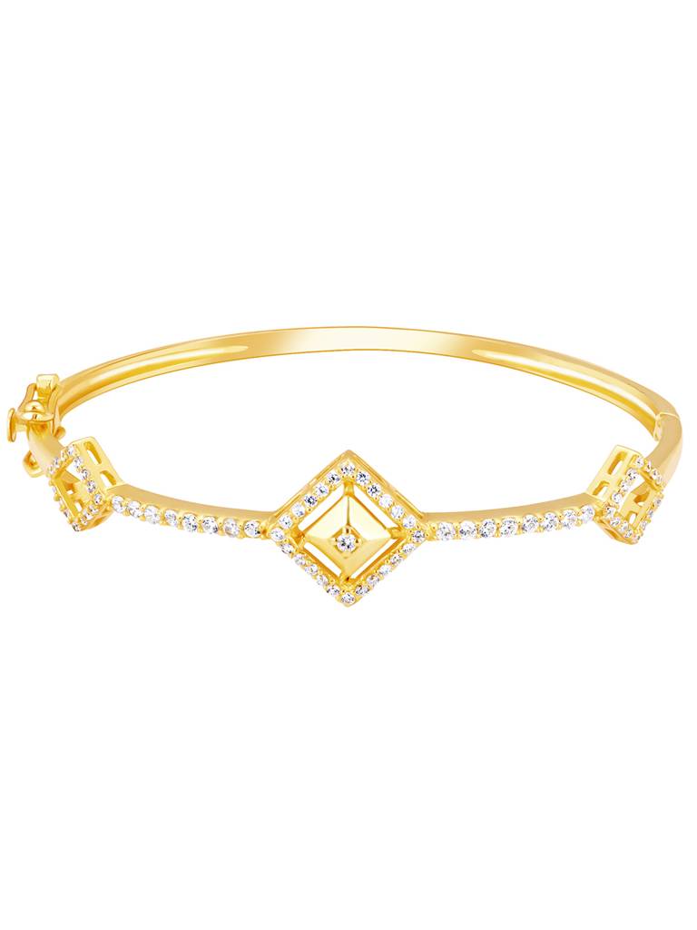 Giva 925 Sterling Silver Golden Square Prism Signature Bracelet