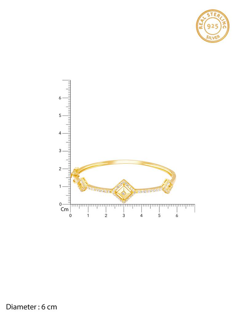Giva 925 Sterling Silver Golden Square Prism Signature Bracelet