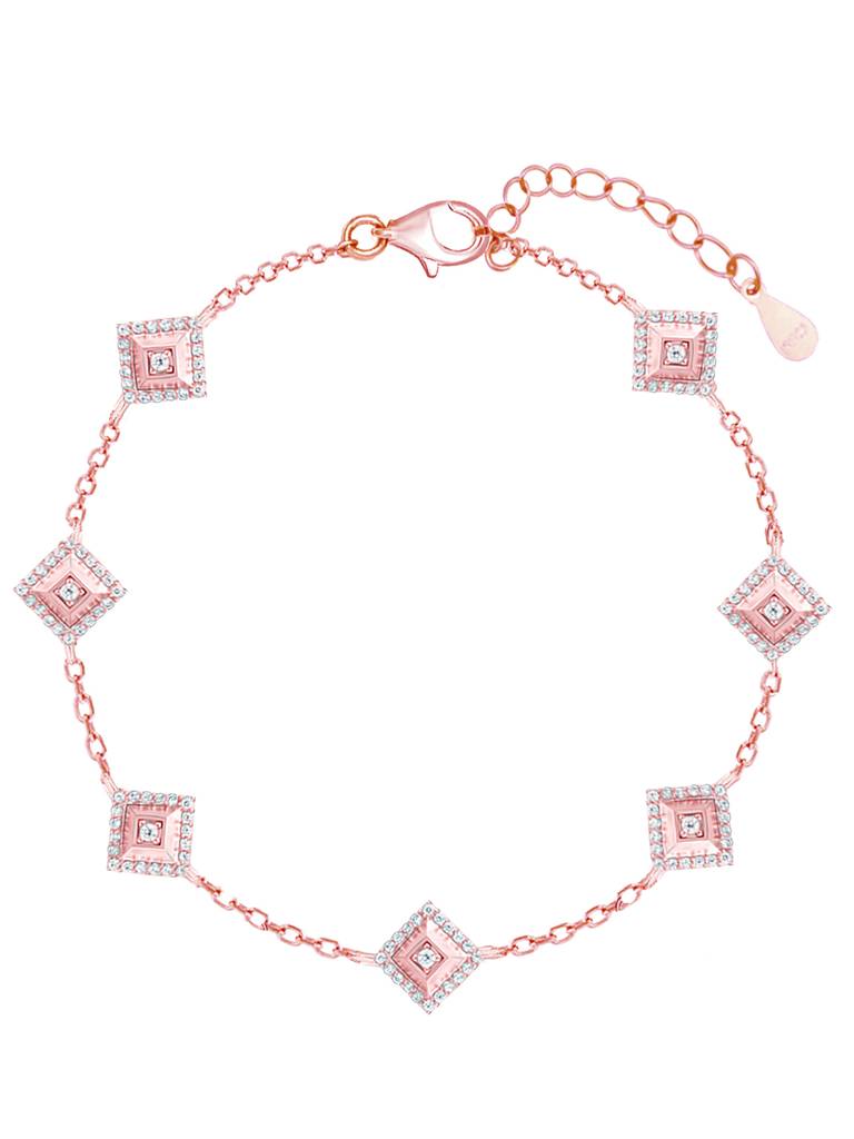 Giva 925 Sterling Silver Rose Gold Drop Dead Gorgeous Signature Bracelet