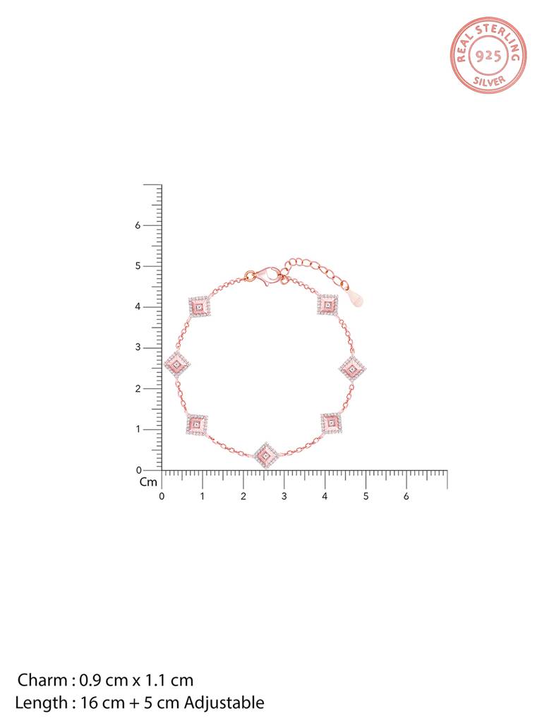 Giva 925 Sterling Silver Rose Gold Drop Dead Gorgeous Signature Bracelet