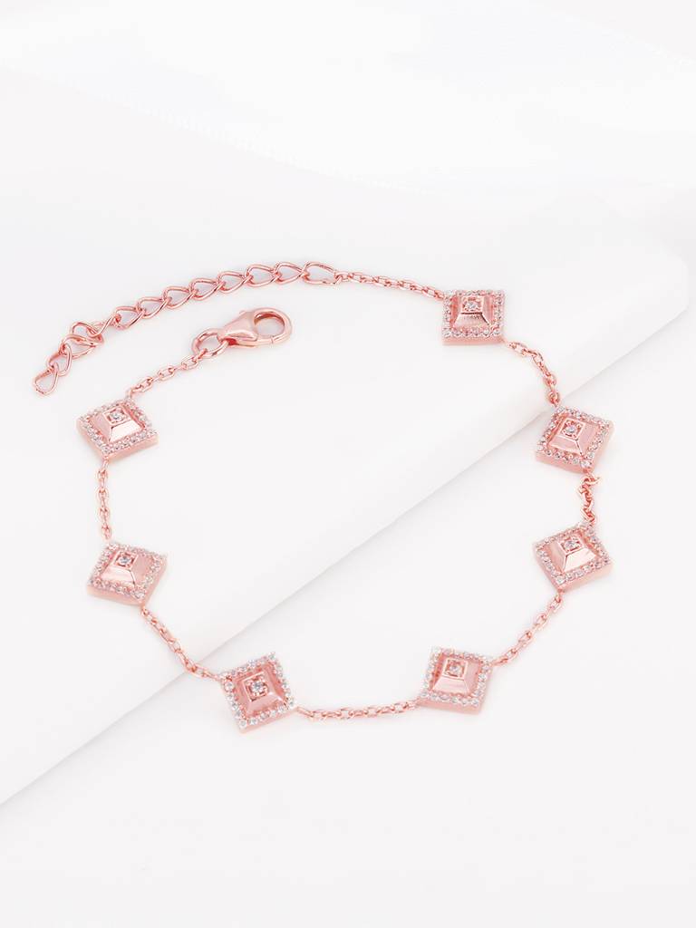 Giva 925 Sterling Silver Rose Gold Drop Dead Gorgeous Signature Bracelet