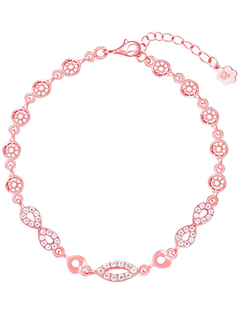 GIVA 925 Sterling Silver Rose Gold Enchanted Evil Eye Bracelet